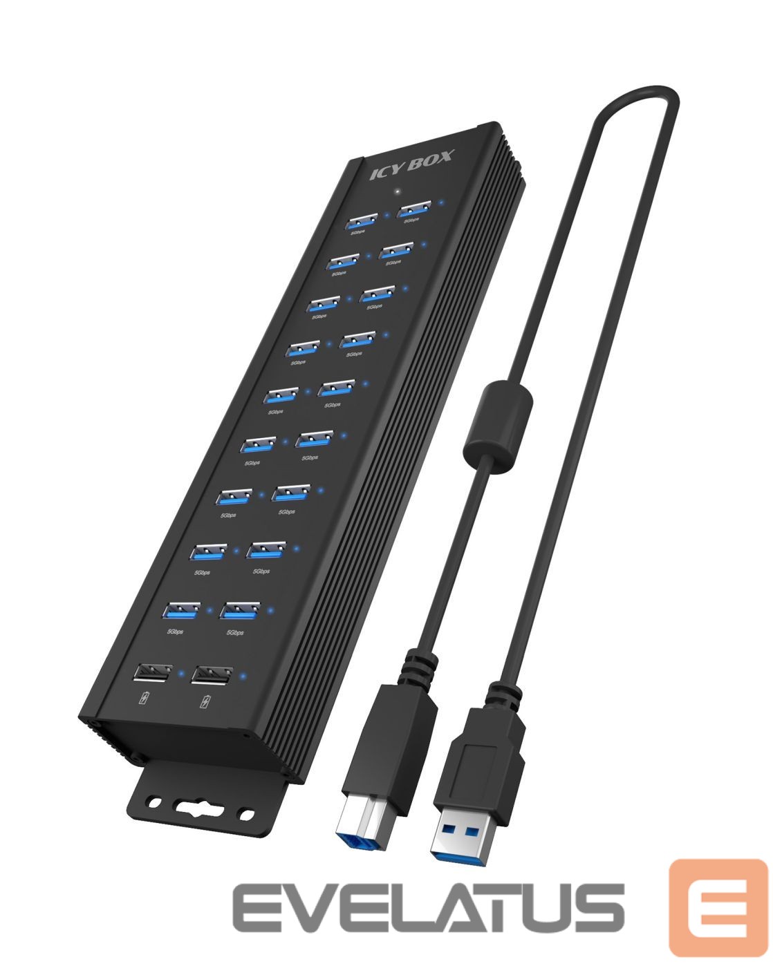 Other Computer Accessory Raidsonic | 20-in-1 USB HUB with power supply, on/off button and mounting brackets | IB-HUB1720-U3