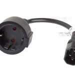 Cable Lanberg  IEC 320 C14->schuko(f) adapter cable for ups 20cm, black | 