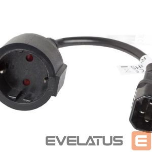 Cable Lanberg  IEC 320 C14->schuko(f) adapter cable for ups 20cm, black | 