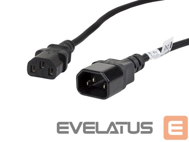 Cable Lanberg IEC 320 C13->C14 cable 1.8m VDE, black |
