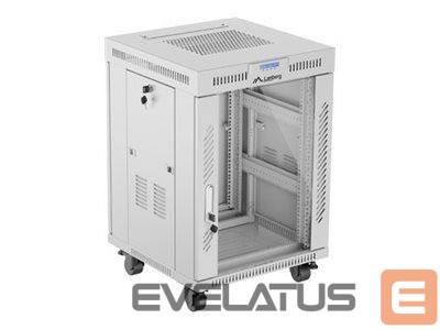 Servers Lanberg Rack cabinet 19" free-standing 15U/600x600 (flat pack) with glass door ICD V2, grey |