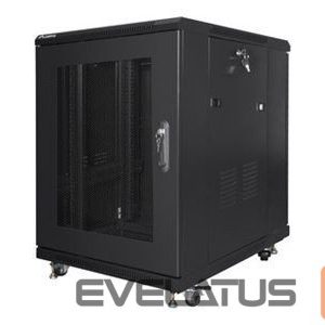 Servers Lanberg  Rack cabinet 19" free-standing 15U/600x800 (flat pack) with mesh door, black | 