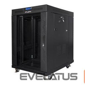 Servers Lanberg  Rack cabinet 19" free-standing 15U/800x1000 (flat pack) with glass door lCD V2, black | 