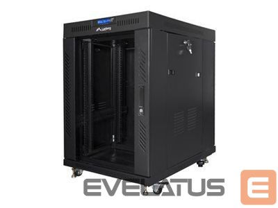 Servers Lanberg Rack cabinet 19" free-standing 15U/800x1000 (flat pack) with glass door lCD V2, black |