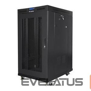 Servers Lanberg  Rack cabinet 19" free-standing 22U/800x1000 (flat pack) with mesh door lCD V2, black | 