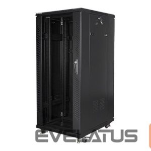 Servers Lanberg  Rack cabinet 19" free-standing 27U/600x800 (flat pack), black | 