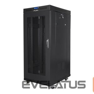 Servers Lanberg  Rack cabinet 19" free-standing 27U/600x800 (flat pack) with mesh door ICD V2, black | 