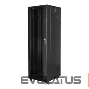Servers Lanberg  Rack cabinet 19" free-standing 42U/600x1000 (flat pack) with mesh door lCD V2, black | 