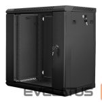 Servers Lanberg  Rack cabinet 19" wall-mount 12U/600x450 (flat pack) with glass door V2, black | 