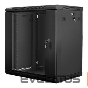 Servers Lanberg  Rack cabinet 19" wall-mount 12U/600x450 (flat pack) with glass door V2, black | 