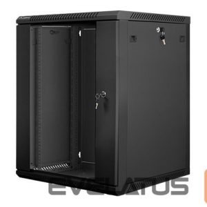 Servers Lanberg  Rack cabinet 19" wall-mount 15U/600x600 (flat pack) with glass door V2, black | 