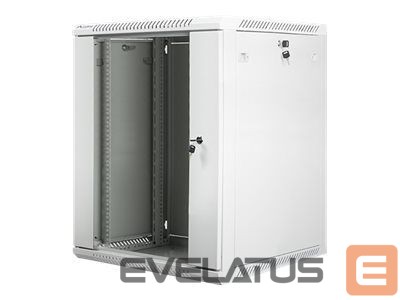 Servers Lanberg Rack cabinet 19" wall-mount 15U/600x600 (flat pack) with glass door V2, grey |
