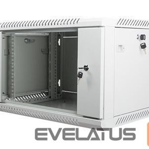 Servers Lanberg  Rack cabinet 19" wall-mount 6U/600x450 (flat pack) with glass door V2, grey | 