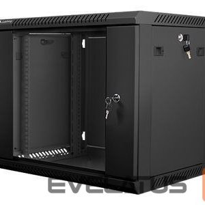 Servers Lanberg  Rack cabinet 19" wall-mount 9U/600x450 (flat pack) V2, black | 