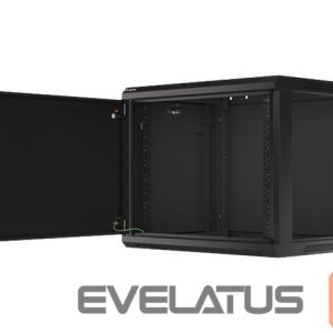 Servers Lanberg  Rack cabinet 19" wall-mount 9U/600x450 for self-assembly with metal door (flat pack), black | 