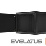 Servers Lanberg  Rack cabinet 19" wall-mount 9U/600x600 (flat pack) for self-assembly with metal door, black | 
