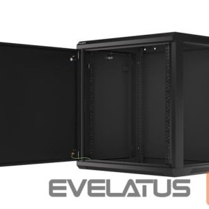 Servers Lanberg  Rack cabinet 19" wall-mount 12U/600x450 for self-assembly with metal door (flat pack), black | 