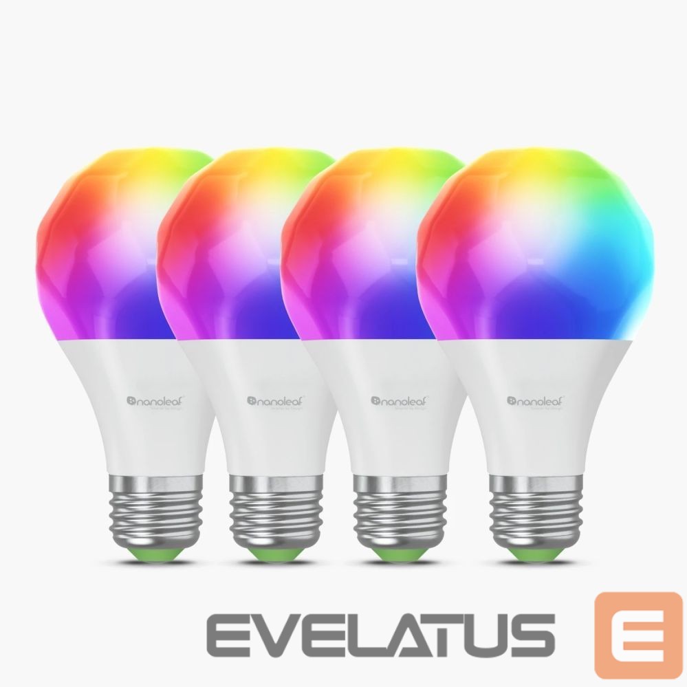 LED bulb Nanoleaf Essentials Smart A60 Bulb E27 Matter WiFi 9W 900Lm RGBCW 2700-6500K, 4pcs pack | Essentials Smart A60 Bulb Matter WiFi 900Lm 2700-6500K, 4pcs pack | E27 | 9 W | RGBCW