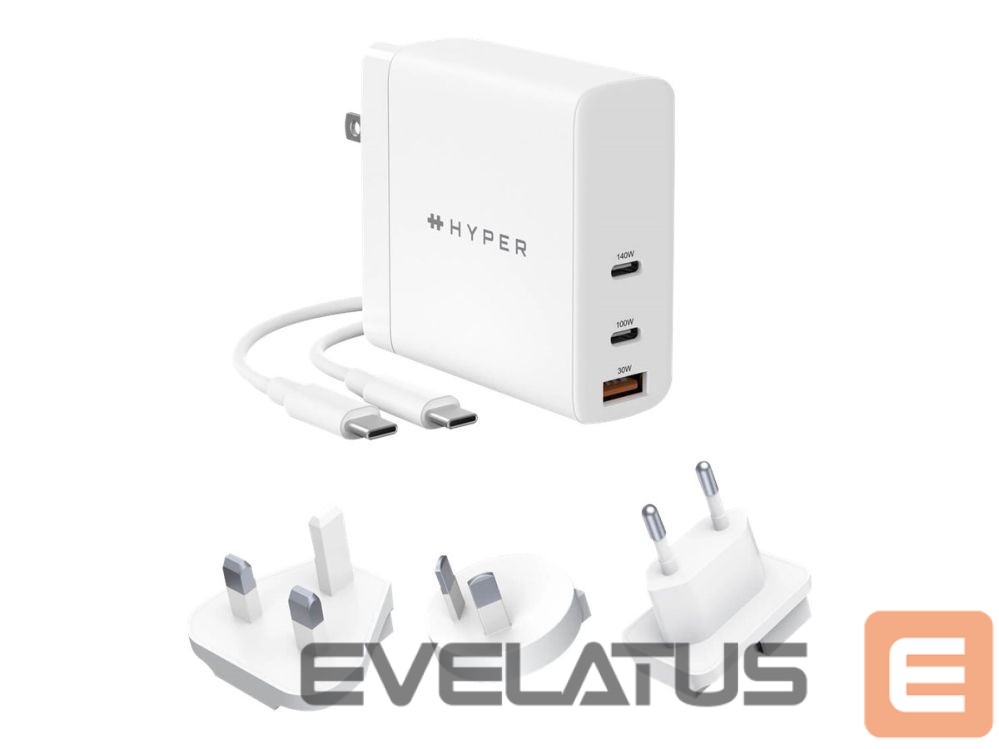 Fitness bracelet HYPER Juice GaN 140W USB-C Charger | White
