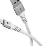 Cable Goobay  Lightning USB-A Supersoft Textile Cable with Metal Plugs, 2 m, white 