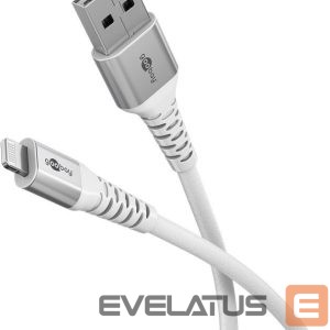 Cable Goobay  Lightning USB-A Supersoft Textile Cable with Metal Plugs, 2 m, white 