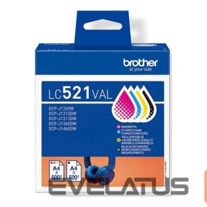Printer accessories Brother  LC521VAL Inkjet Cartridge Value Pack C/M/Y/K | 
