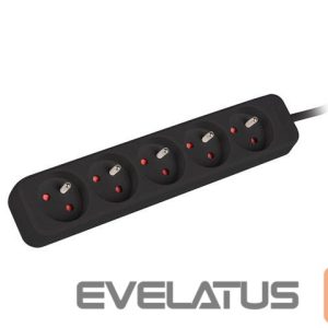 Servers Lanberg  Cable Power Strip, 5X French Outlets Quality-Grade Copper, 1.5 m | PS0-05E-0150-BK 