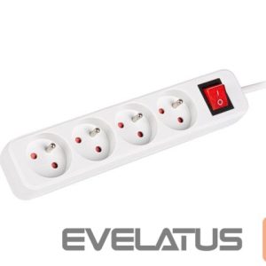 Servers Lanberg  Cable Power Strip, 4X French Outlets with Switch, Quality-Grade Copper, 1.5 m | PS1-04E-0150-W 