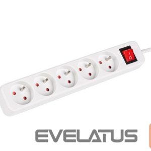 Servers Lanberg  Cable Power Strip, 5X French Outlets with Switch, Quality-Grade Copper, 1.5 m | PS1-05E-0150-W 