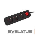 Servers Lanberg  Cable Power Strip, 3X French Outlets with Switch, Quality-Grade Copper, 3 m | PS1-03E-0300-BK 