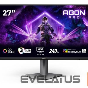 Monitor AOC  AG276UZD AGON 27" QD-OLED Monitor 3840x2160/16:9/250cd/m2/0.03ms  HDMI, DP, USB, Headphone out 