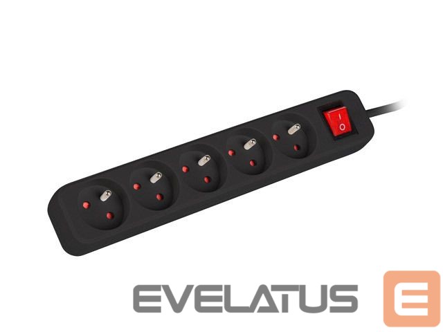 Servers Lanberg Cable Power Strip 3M 5X French Outlets with Switch, Quality-Grade Copper | PS1-05E-0300-BK