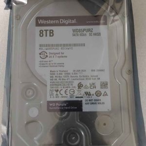 Hard drive HDD Western Digital  SALE OUT.  Purple Surveillance Hard Drive 8TB 256MB SATA |  Surveillance Hard Drive | Purple Surveillance WD85PURZ | 5640 RPM | 8000 GB | REFURBISHED 