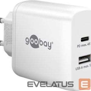 Controller Goobay  65412 USB-C PD Dual Fast Charger (45 W), White 