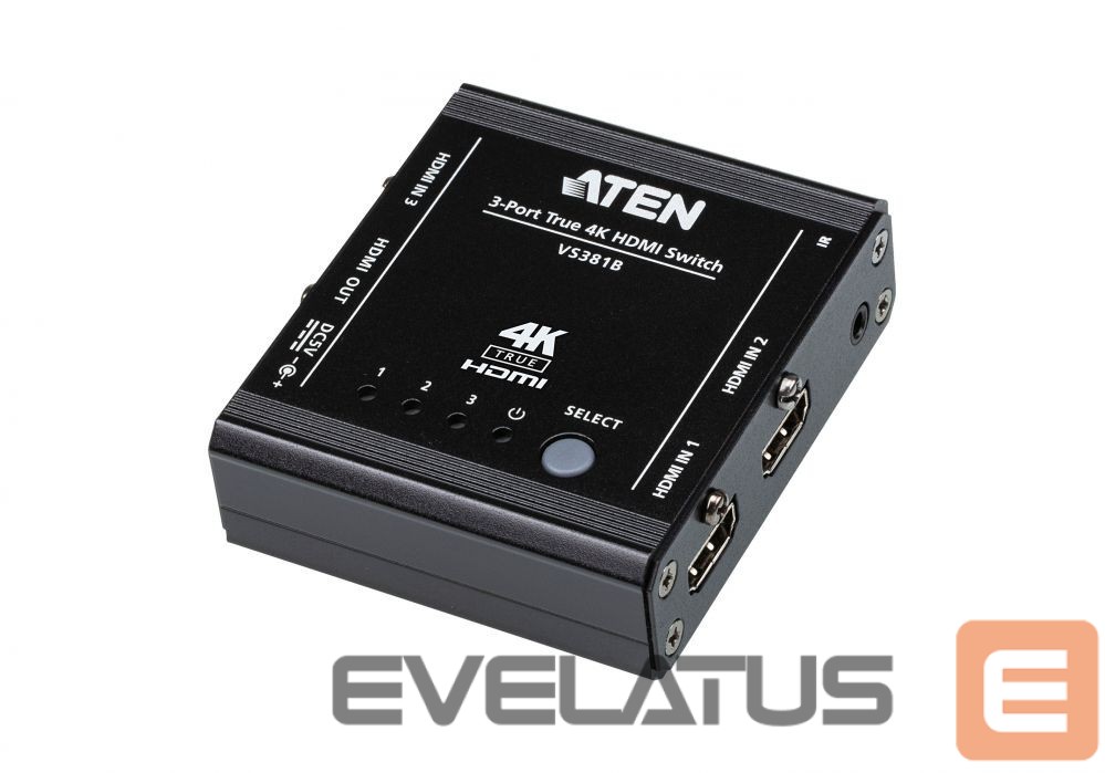 Server - Other Accessories Aten 3-Port True 4K HDMI Switch VS381B Input: 3 x HDMI Type A Female; Output: 1 x HDMI Type A Female