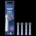 Toothbrush Oral-B  | Replaceable toothbrush heads | EB18-4 3D White Pro | Heads | For adults | Number of brush heads included 4 | White 