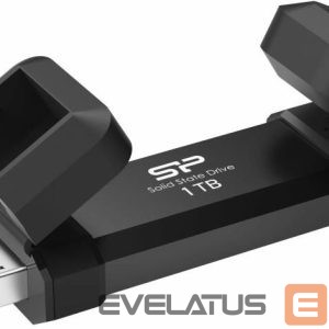 Flash drive Silicon power  DS72 Dual USB-C/USB 3.2 Gen 2 Portable External SSD, 1TB, Black 