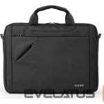 Laptop Bag PORT DESIGNS  S13 Sydney ECO Case Fits up to size 13/14 " Top Loading Black Shoulder strap 