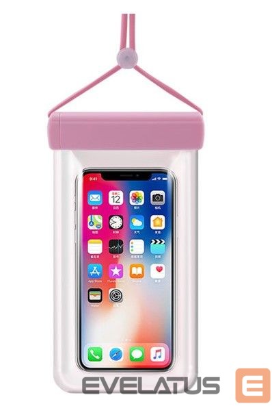 Case universal for sports iLike Universal Waterproof phone case 115 mm x 220 mm pool beach bag light Pink