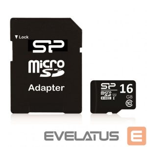 Memory cards Silicon power  16 GB, MicroSDHC, Flash memory class 10, SD adapter 