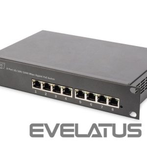 Server - Other Accessories Digitus  8-port Gigabit Ethernet PoE switch DN-95317 10/100/1000 Mbps (RJ-45), Unmanaged, Rackmountable, Power supply type Internal, Ethernet LAN (RJ-45) ports 8 