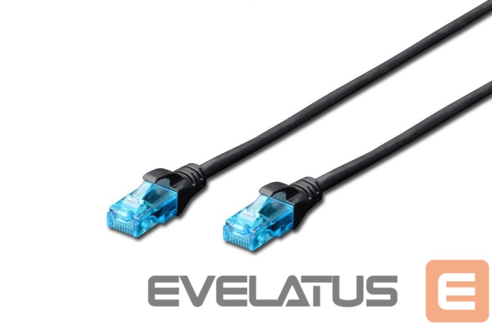 Converter Digitus CAT 5e U-UTP Patch cord, PVC AWG 26/7, Modular RJ45 (8/8) plug, 3 m, Black