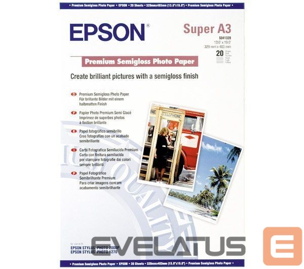 Office supplies EPSON Semigloss Photo Paper DIN A3+, 250g/m2, 20 sheets