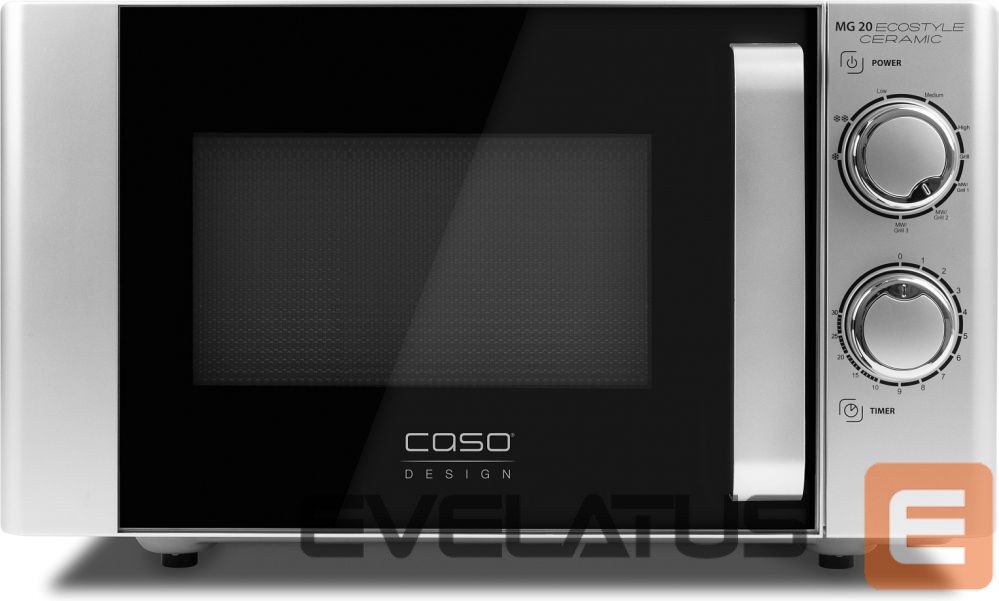 Microwave Caso Ecostyle Ceramic 03316 Free standing, 700 W, Grill, Silver