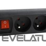 Cable EnerGenie  EG-PSU3F-01 UPS power strip, 3 FR sockets, 10 A, C14 plug, 0.6 m cable, black  0.6 m 