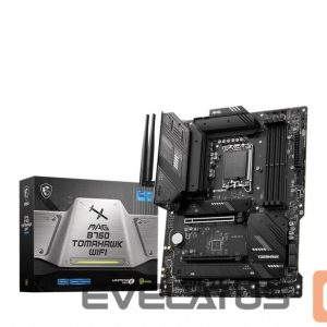 Motherboard for Intel processors MSI  MAG B760 TOMAHAWK WIFI Processor family Intel Processor socket LGA1700 DDR5 Supported hard disk drive interfaces SATA, M.2 Number of SATA connectors 4 