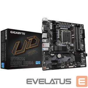 Motherboard for Intel processors Gigabyte  Mainboard||Intel B760 Express|LGA1700|Micro-ATX|Memory DDR4|Memory slots 4|2xPCI-Express 3.0 1x|1xPCI-Express 4.0 16x|2xM.2|1x15pin D-sub|1xHDMI|2xDisplayPort|2xUSB 2.0|3xUSB 3.2|1xUSB-C|1xPS/2|1xRJ45|3xAudio port|B760MDS3HDDR4 