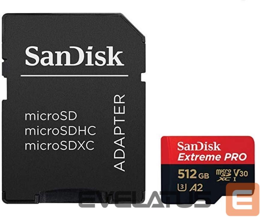 Memory cards SANDISK BY WESTERN DIGITAL MEMORY MICRO SDXC 512GB UHS-I/W/A SDSQXCD-512G-GN6MA SANDISK