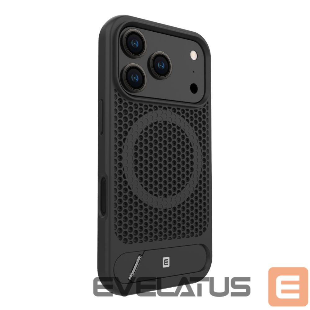 Back panel cover Evelatus Apple iPhone 17 Pro Premium Case Magsafe With Stand Plastic Black