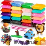 Toys Kiddyz  24pcs Modelling Clay Set Soft Air-Dry & Non-Toxic Creative DIY Toy Multicolor 